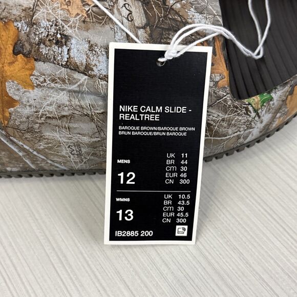 NIKE CALM REALTREE SLIDES_BAROQUE BROWN/BAROQUE BROWN IB2885-200 SIZE 12 - Picture 7 of 7